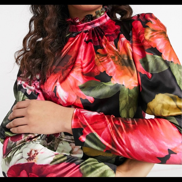 ASOS : Floral Print Design Dress - Picture 3 of 3